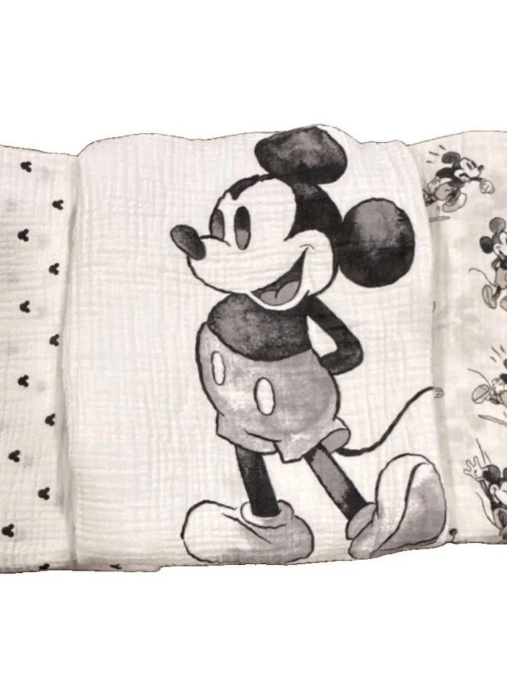 Pottery Barn Kids Disney Mickey Mouse Organic Cotton Muslin Blankets 3pc HTF